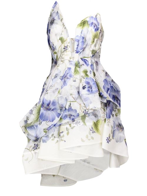 white/multicolour linen-silk blend dress Zimmermann | 9464DS241BLUE FLORAL